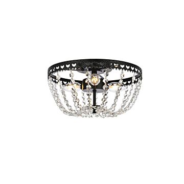 Kylie 3-Light Flush Mount in Black