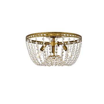 Kylie 3-Light Flush Mount in Brass