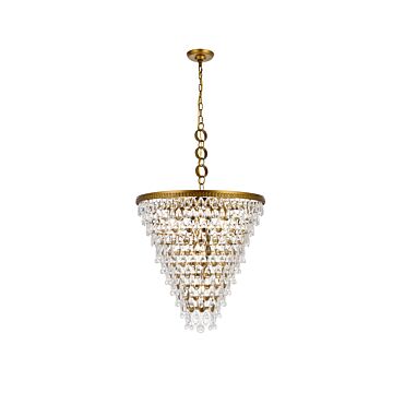 Nordic 7-Light Chandelier in Brass