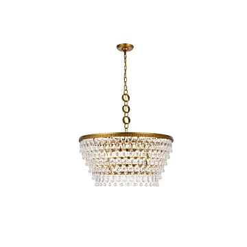 Nordic 6-Light Chandelier in Brass