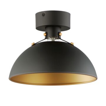 Dawn One Light Flush Mount in Antique Brass   Black by Maxim