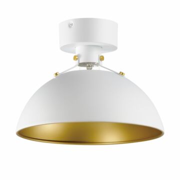 Dawn One Light Flush Mount in White Satin Brass by Maxim
