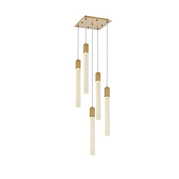Weston 5-Light Pendant in Satin Gold