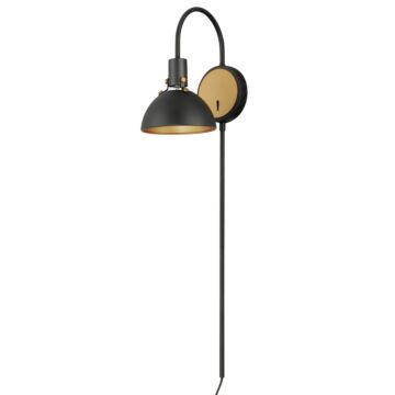 Dawn One Light Wall Sconce in Antique Brass   Black by Maxim