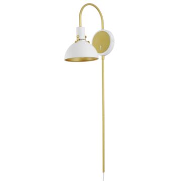 Dawn One Light Wall Sconce in White Satin Brass by Maxim