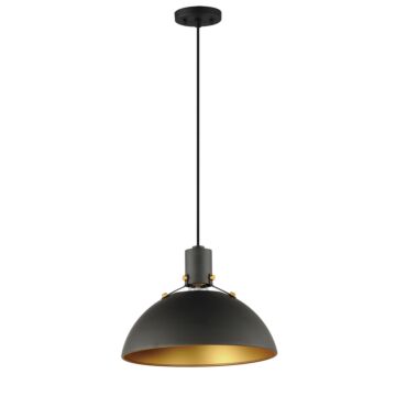 Dawn One Light Pendant in Antique Brass   Black by Maxim