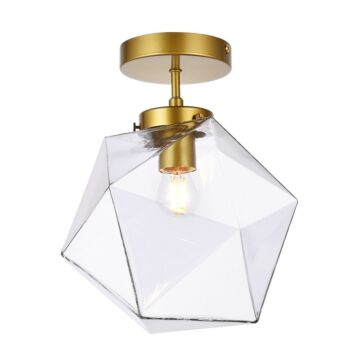 Lawrence 1-Light Flush Mount in Brass
