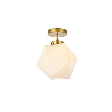 Lawrence 1-Light Flush Mount in Brass