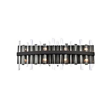 Serena 8-Light Bathroom Vanity Light Sconce in Black