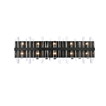 Serena 10-Light Bathroom Vanity Light Sconce in Black