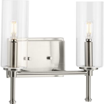 Elara 2-Light Bathroom Vanity Light Vanity in Brushed Nickel