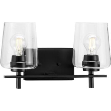 Calais 2-Light Bathroom Vanity Light Vanity in Matte Black