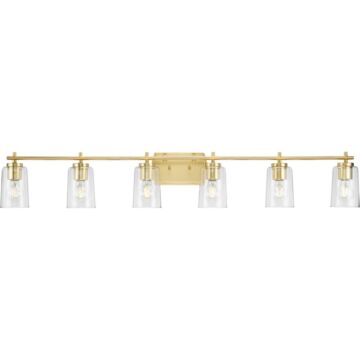 Adley 6-Light Bathroom Vanity Light Vanity in Satin Brass