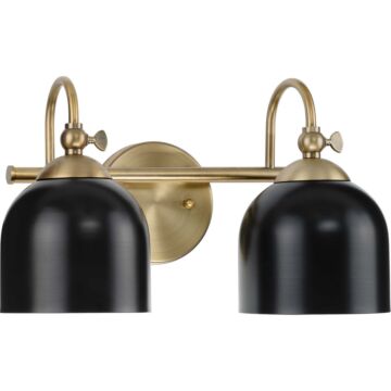 Dalton 2-Light Bathroom Vanity Light Vanity in Vintage Brass