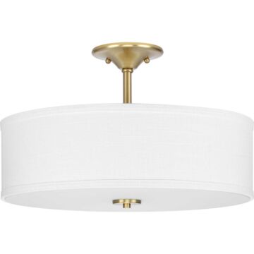 Inspire 3-Light Semi-Flush Mount in Satin Brass