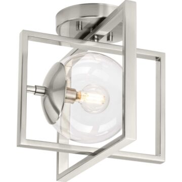 Atwell 1-Light Semi-Flush Mount in Brushed Nickel