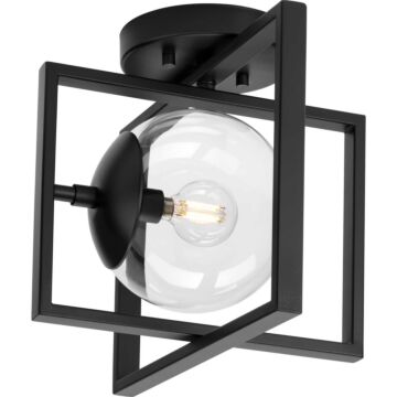 Atwell 1-Light Semi-Flush Mount in Matte Black