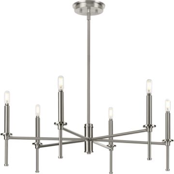 Elara 6-Light Chandelier in Brushed Nickel