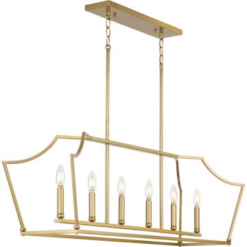 Parkhurst 6-Light Linear Island Chandelier in Brushed Bronze
