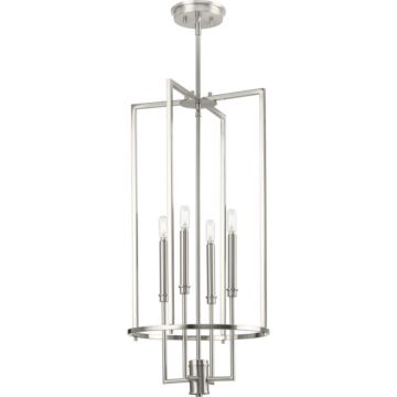 Elara 4-Light Foyer Chandelier in Brushed Nickel