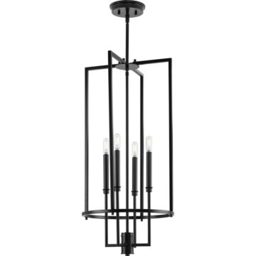 Elara 4-Light Foyer Chandelier in Matte Black