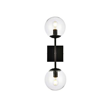 Neri 2-Light Wall Sconce in Black