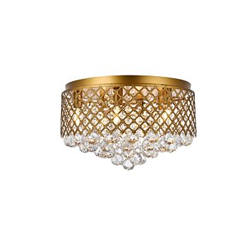 Tully 6-Light Flush Mount in Brass