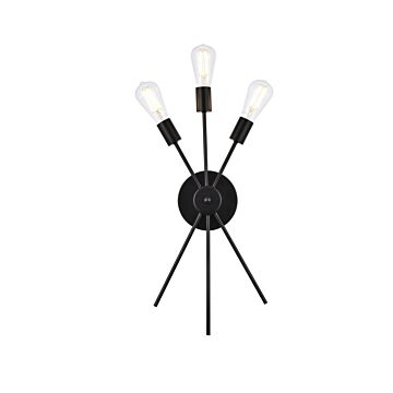 Lucca 3-Light Bathroom Vanity Light Sconce in black
