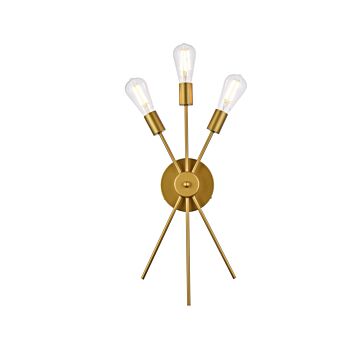 Lucca 3-Light Bathroom Vanity Light Sconce in brass