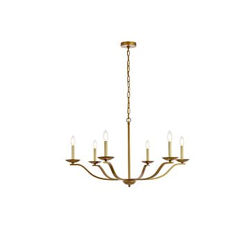 Trey 6-Light Pendant in brass