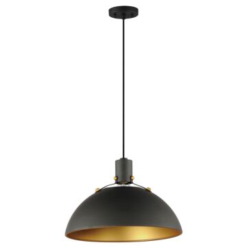 Dawn One Light Pendant in Antique Brass   Black by Maxim