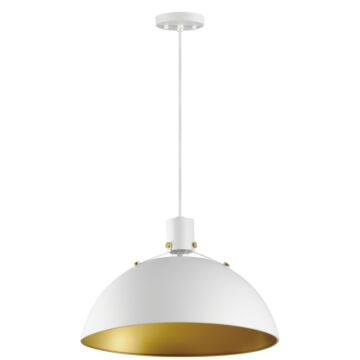 Dawn One Light Pendant in White Satin Brass by Maxim