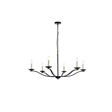 Trey 6-Light Pendant in black