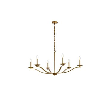 Trey 6-Light Pendant in brass