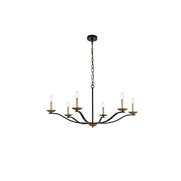 Trey 6-Light Pendant in black