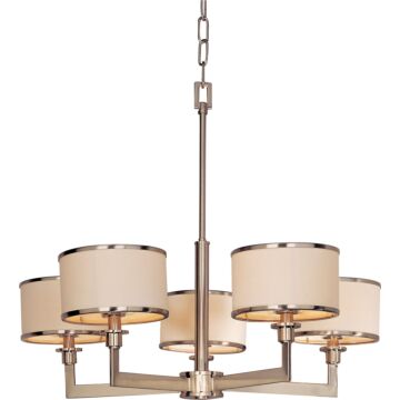 Nexus Five Light Chandelier in Satin Nickel by Maxim