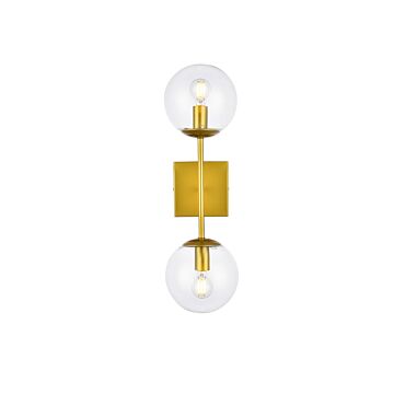 Neri 2-Light Wall Sconce in Brass