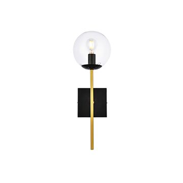 Neri 1-Light Wall Sconce in Black and Brass