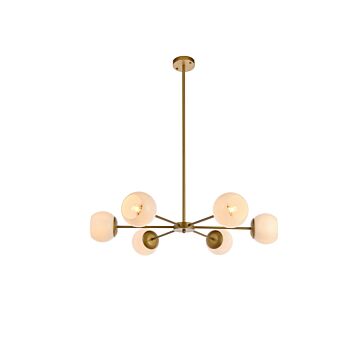 Briggs 6-Light Pendant in brass