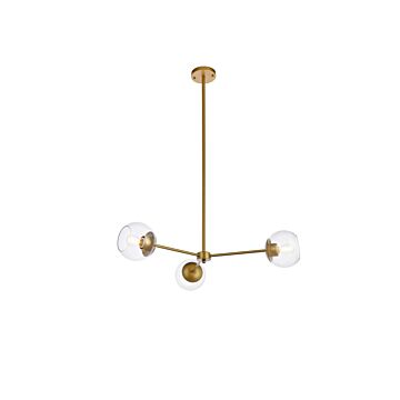 Briggs 3-Light Pendant in brass