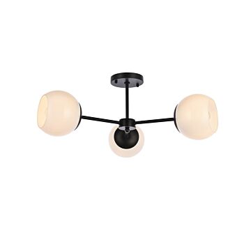 Briggs 3-Light Flush Mount in black