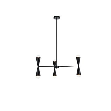 Cade 6-Light Pendant in black