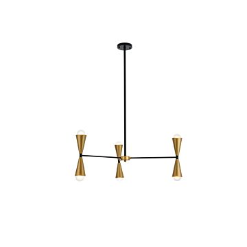 Cade 6-Light Pendant in black