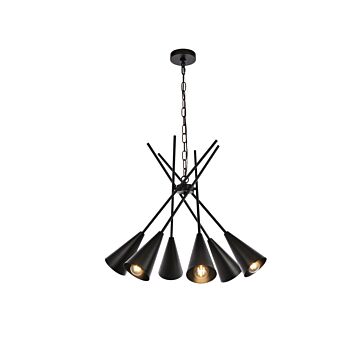 Casen 6-Light Pendant in black