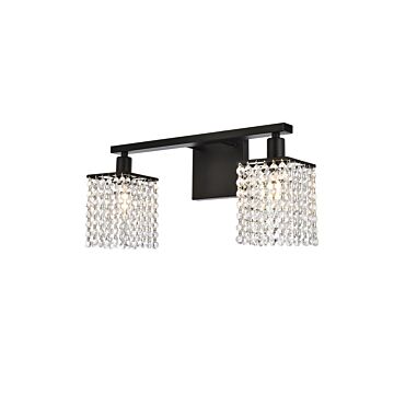 Phineas 2-Light Bathroom Vanity Light in Black