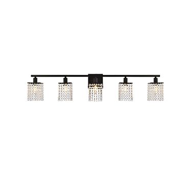Phineas 5-Light Bathroom Vanity Light in Black