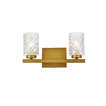 Cassie 2-Light Bathroom Vanity Light in Brass