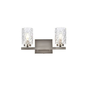 Cassie 2-Light Bathroom Vanity Light in Satin Nickel
