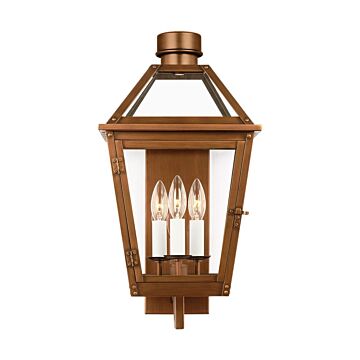 Hyannis Three Light Wall Lantern in Natural Copper by Visual Comfort Studio