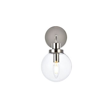 Hanson 1-Light Bathroom Vanity Light in Polished Nickel